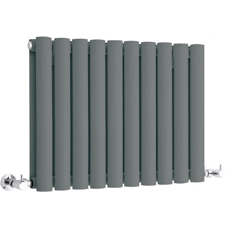 Design Heizkörper Doppellagig Horizontal Anthrazit 400mm x 595mm 619W - Revive