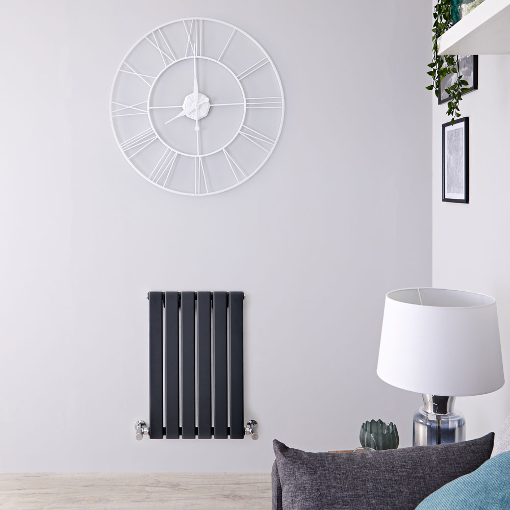 Design Heizkörper Horizontal Einlagig Anthrazit 635mm x 420mm 376W - Delta
