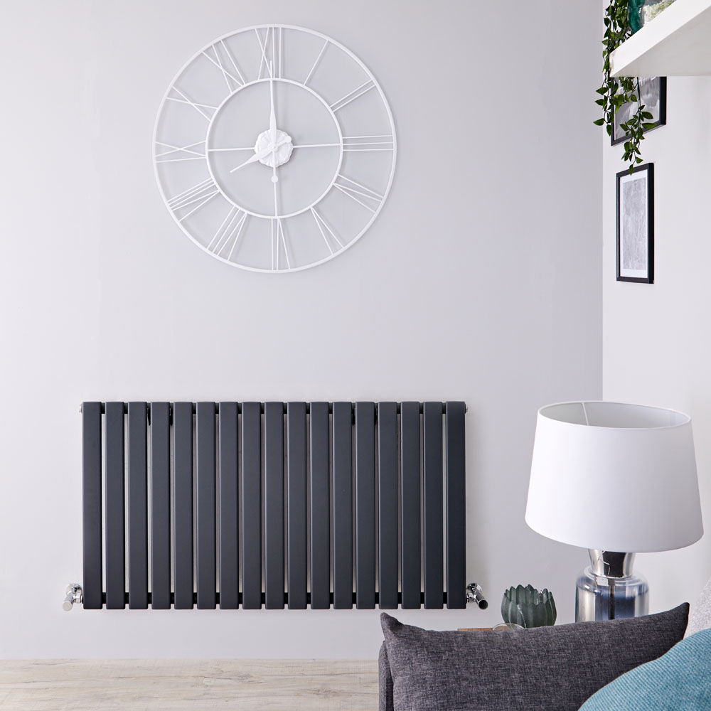 Design Heizkörper Horizontal Einlagig Anthrazit 635mm x 1190mm 1064W - Delta