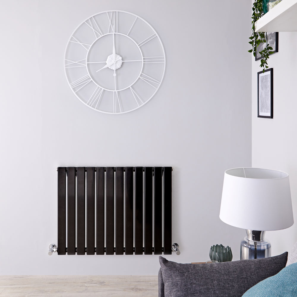 Horizontaler Design Heizkörper, Schwarz - Delta