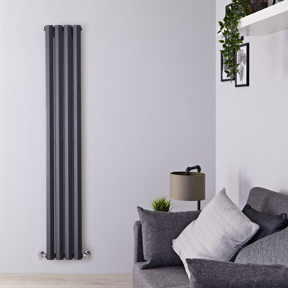 Design Heizkörper Vertikal Doppellagig Anthrazit 1600mm x 280mm 983W - Vital