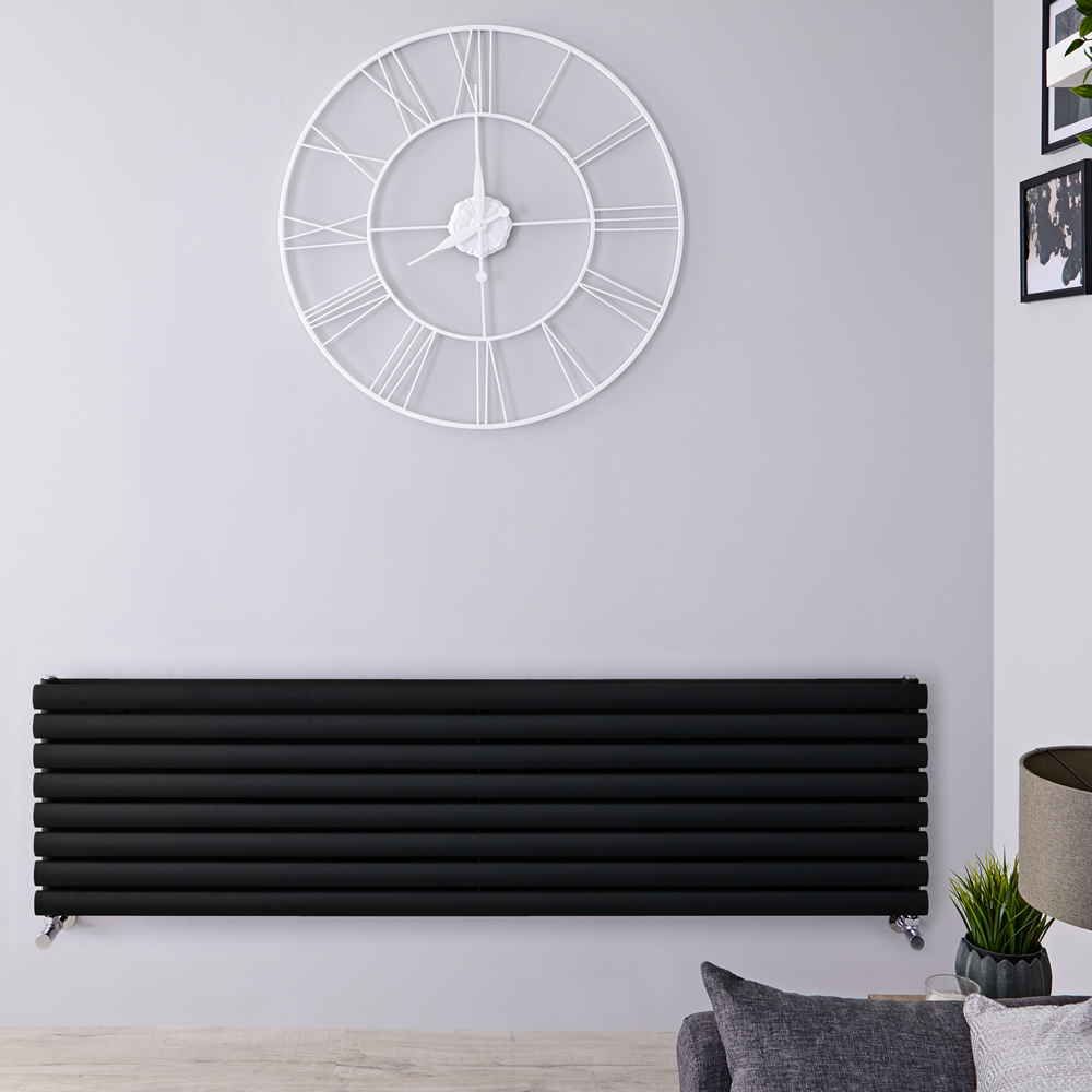 Horizontaler Designer Heizkörper, 472mmx160mm, Matt-Schwarz - Revive
