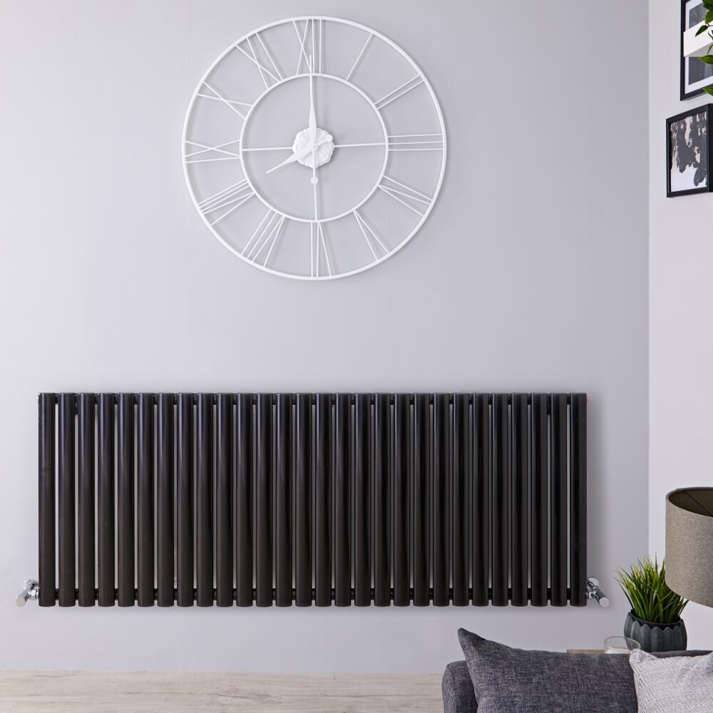 Design Heizkörper Horizontal Einlagig Schwarz 635mm x 1647mm 1671W - Revive