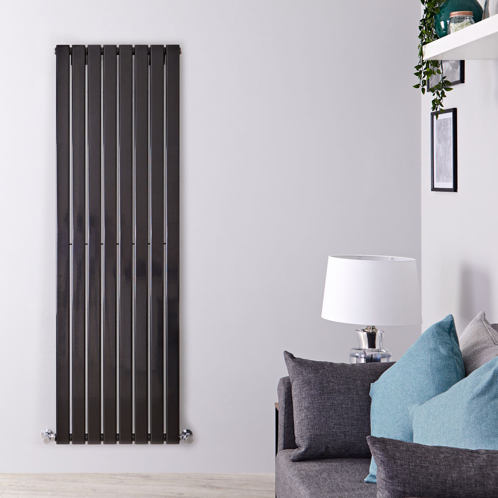 Design Heizkörper Vertikal Einlagig Schwarz 1600mm x 560mm 1172W - Delta