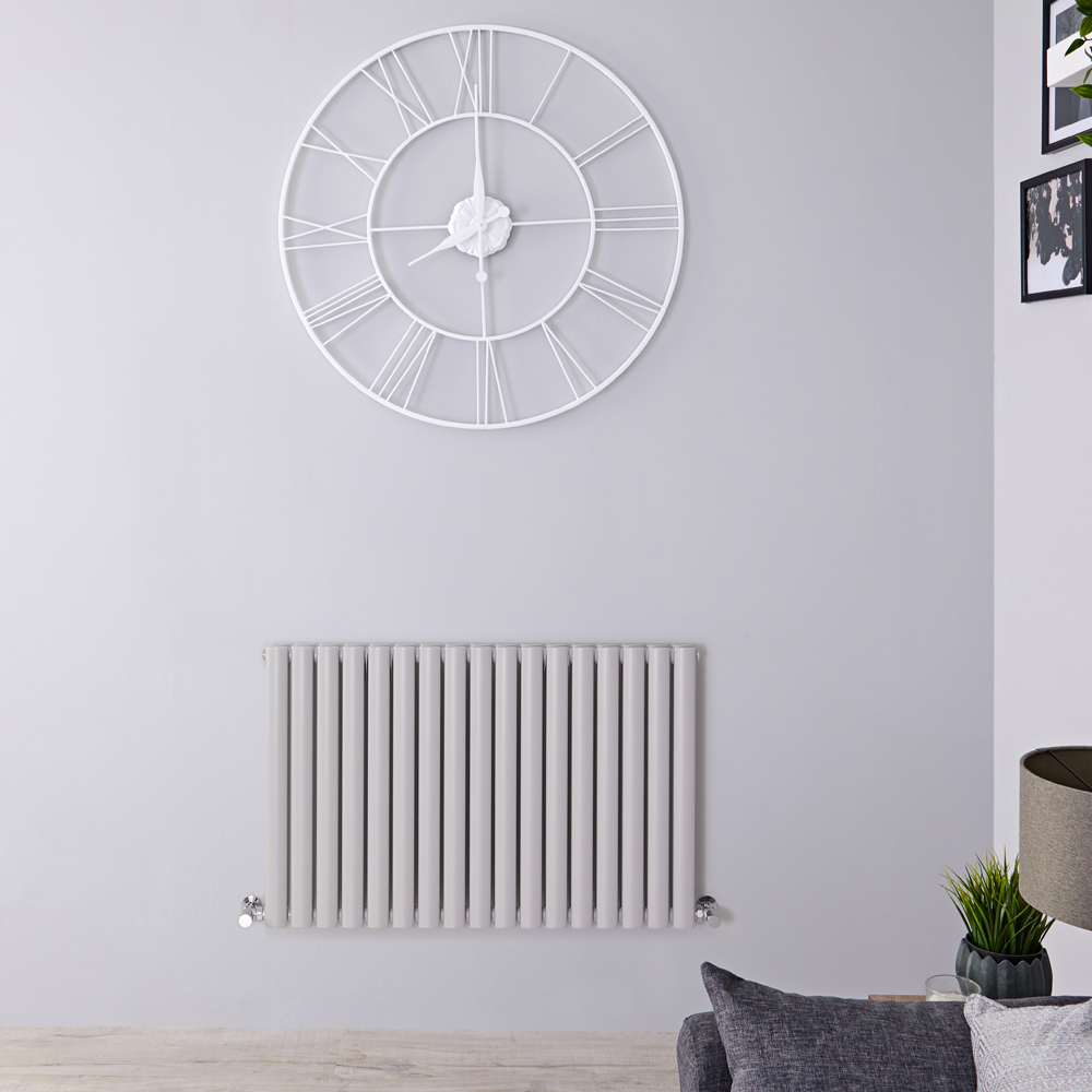 Design Heizkörper Horizontal Doppellagig Hellgrau 635mm x 1000mm 1584W - Revive
