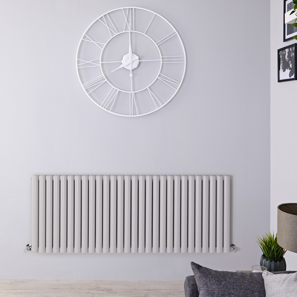 Design Heizkörper Horizontal Doppellagig Hellgrau 635mm x 1647mm 2609W - Revive