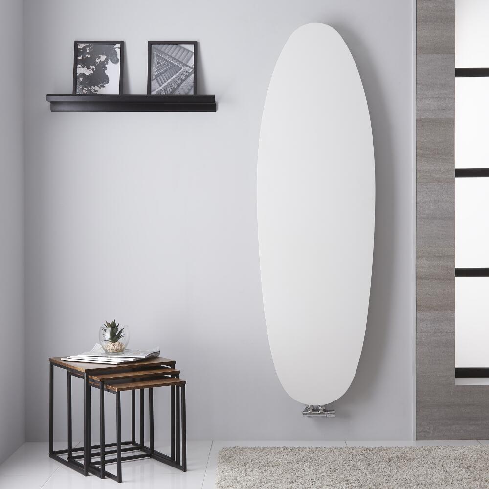 Design Heizkörper MIttelanschluss Vertikal Mineral Weiß 1728mm x 535mm 896W - Sovana