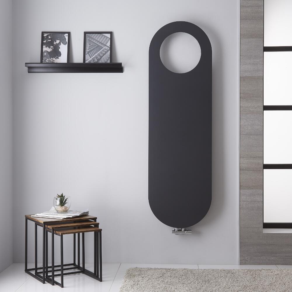 Design Heizkörper Mittelanschluss Anthrazit 1595mm x 490mm 729W - Atrani