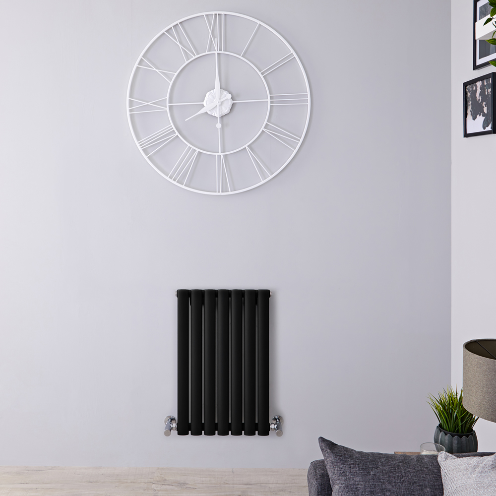 Design Heizkörper Horizontal Einlagig Matt-Schwarz 635mm x 415mm 418W - Revive