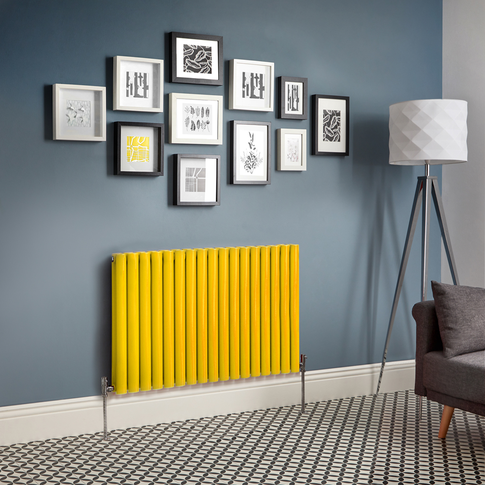 Design Heizkörper Horizontal Doppellagig Gelb - Revive - Größe wählbar