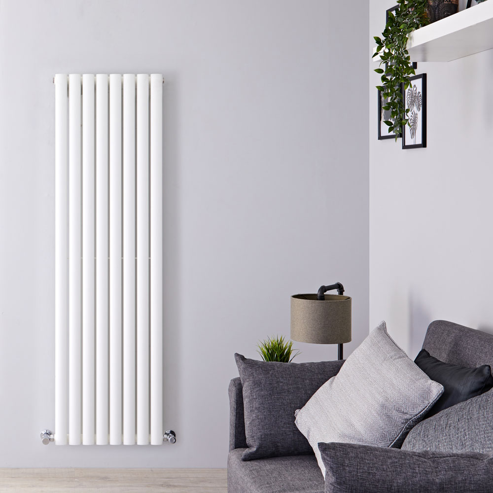 Design Heizkörper Vertikal Einlagig Weiß 1600mm x 472mm 1122W - Revive