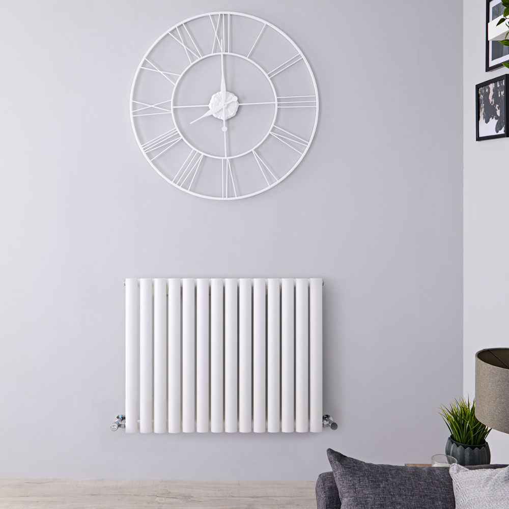 Design Heizkörper Horizontal Einlagig Weiß 635mm x 834mm 836W - Revive