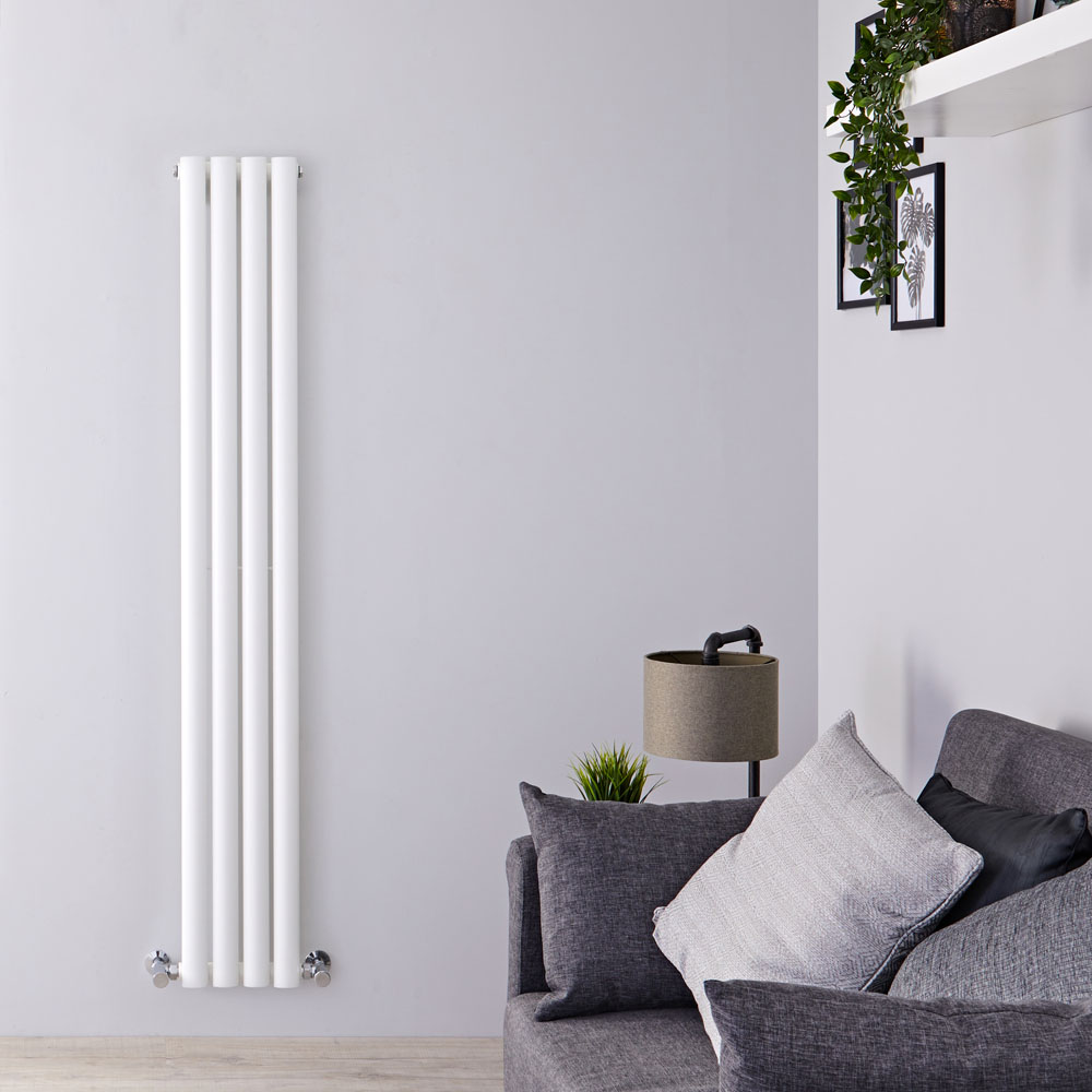 Design Heizkörper Vertikal Einlagig Weiß 1600mm x 236mm 561W - Revive Slim