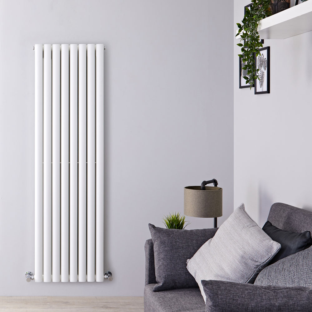 Design Heizkörper Vertikal Doppellagig Weiß 1600mm x 472mm 1638W - Revive