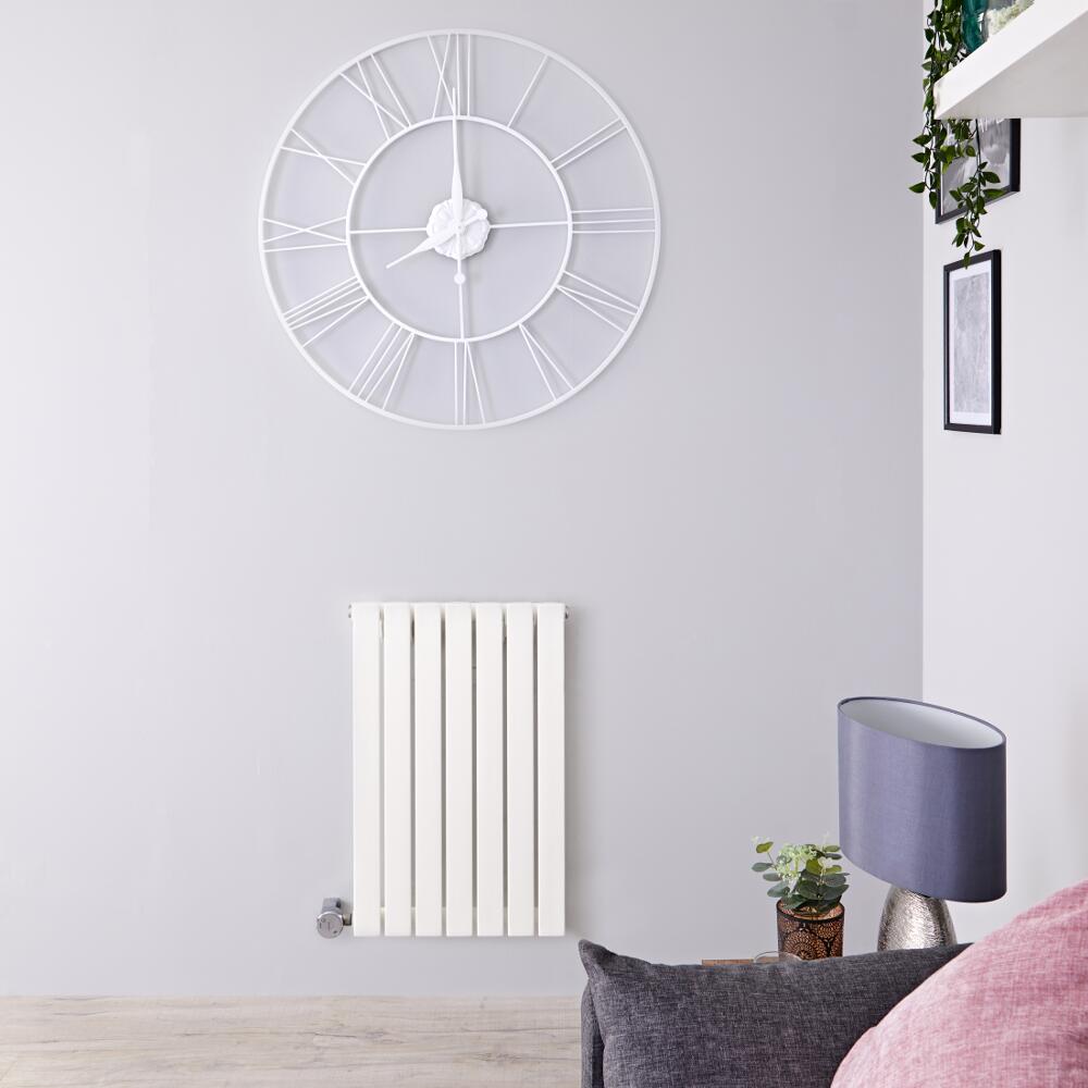 Design Heizkörper Elektrisch Horizontal Einlagig Weiß 635mm x 420mm inkl. ein 400W Heizelement - Sloane