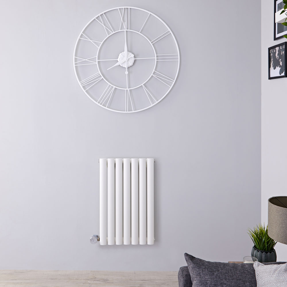 Design Heizkörper Elektrisch Horizontal Einlagig Weiß 635mm x 415mm inkl. ein 400W Heizelement - Revive