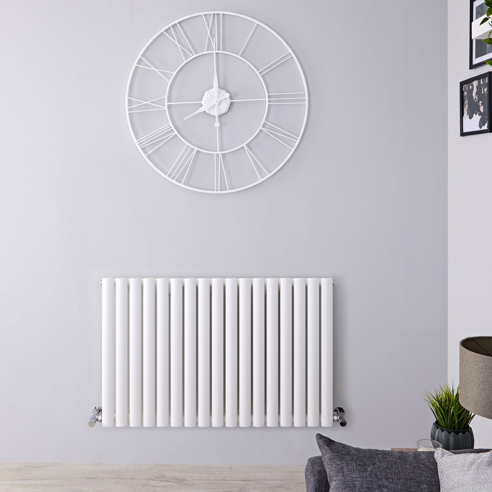 Design Heizkörper Horizontal Einlagig Weiß 635mm x 1000mm 1015W - Revive