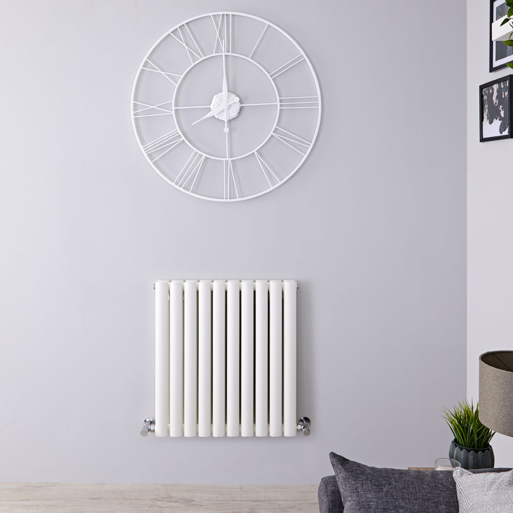 Design Heizkörper Horizontal Doppellagig Weiß 635mm x 595mm 932W - Revive