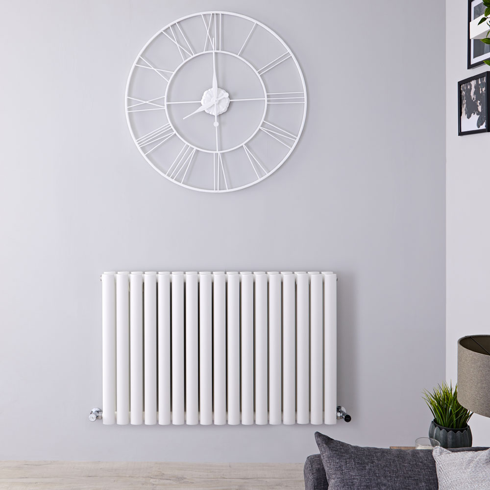 Design Heizkörper Horizontal Doppellagig Weiß 635mm x 1000mm 1584W - Revive