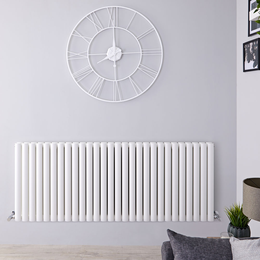 Design Heizkörper Horizontal Doppellagig Weiß 635mm x 1647mm 2609W - Revive