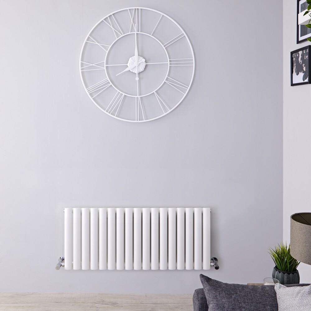 Design Heizkörper Horizontal Einlagig Weiß 400mm x 1000mm 770W - Revive