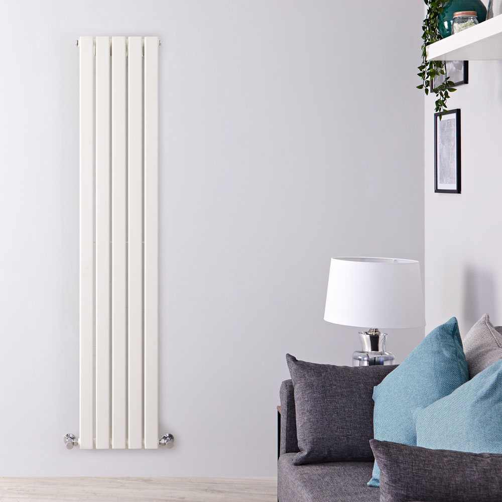 Design Heizkörper Vertikal Einlagig Weiß 1600mm x 350mm 733W - Delta