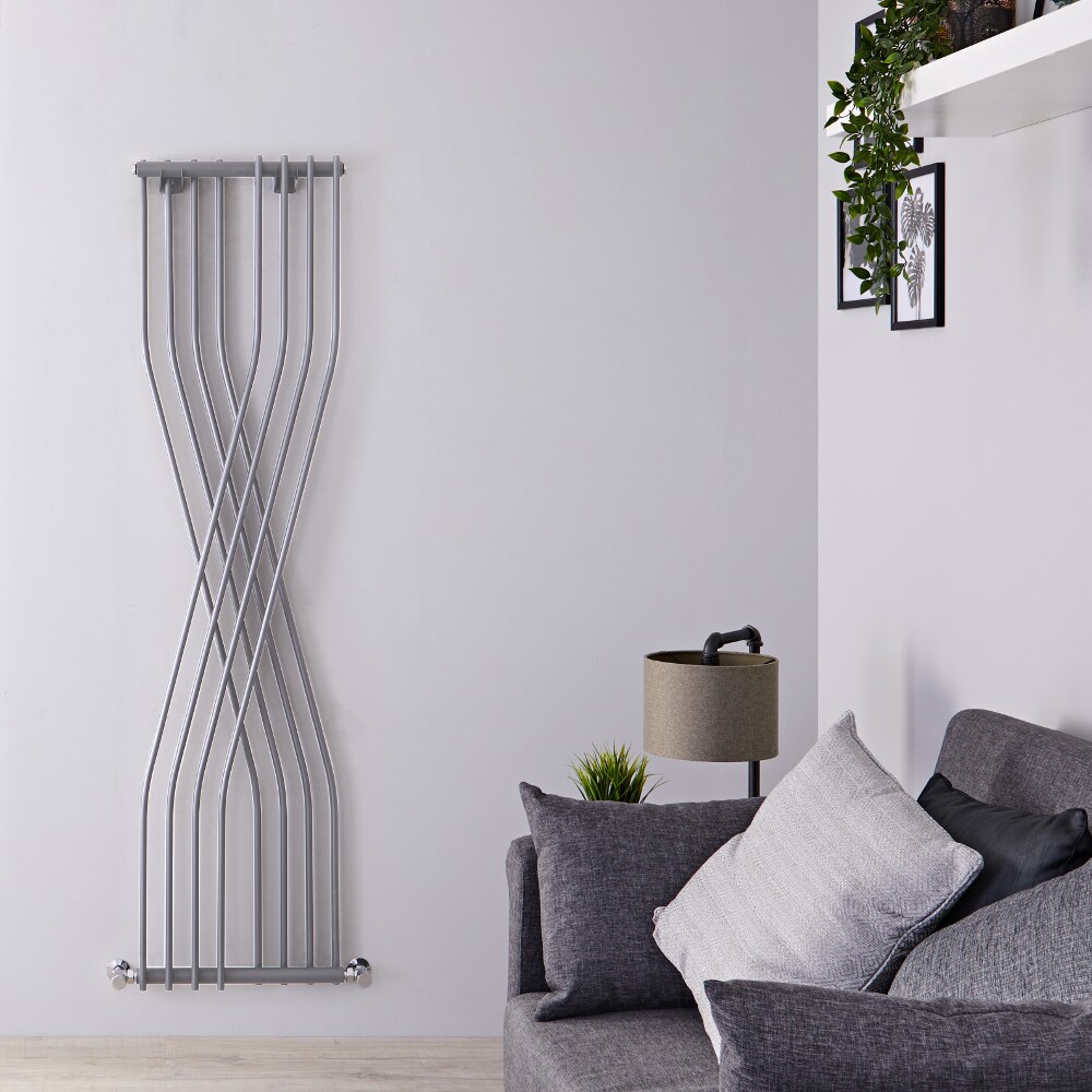 Design Heizkörper Vertikal Einlagig Silber 1775mm x 450mm 925W - Xcite