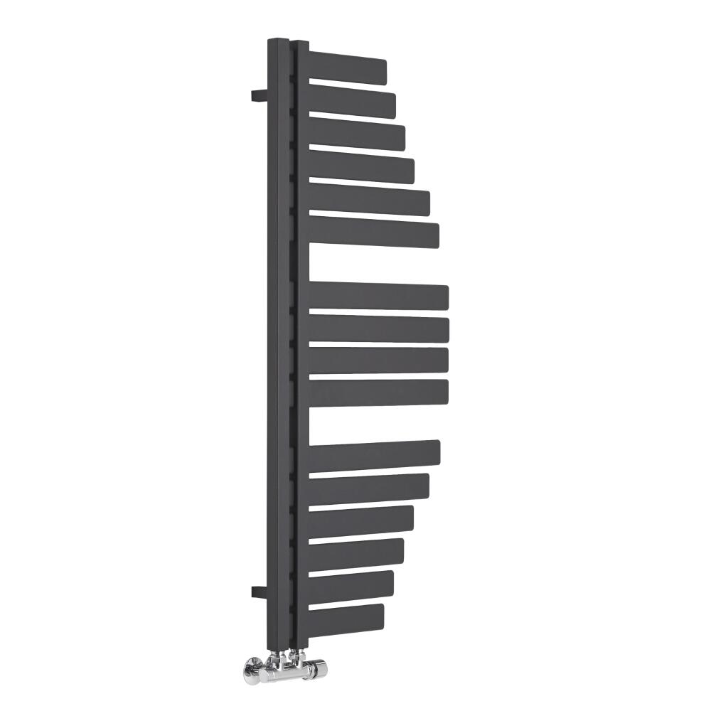 Handtuchheizkörper Mittelanschluss versetzt Anthrazit 507W 1100mm x 483mm - Lazio