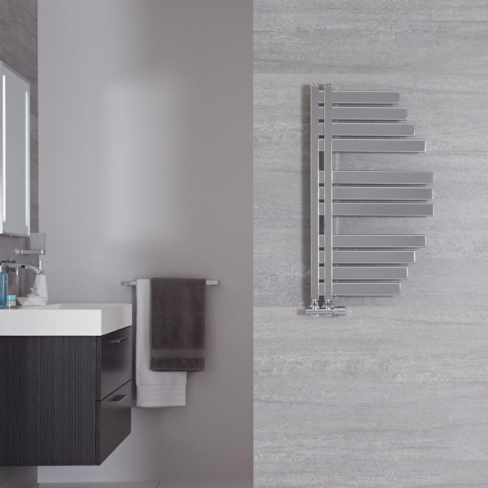 Handtuchheizkörper Mittelanschluss versetzt Chrom 235W 800mm x 463mm - Lazio