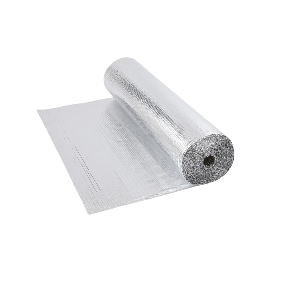 Gepolsterte Isolierfolie aus Aluminium Beidseitig 5m x 1.2m Rolle 6m2