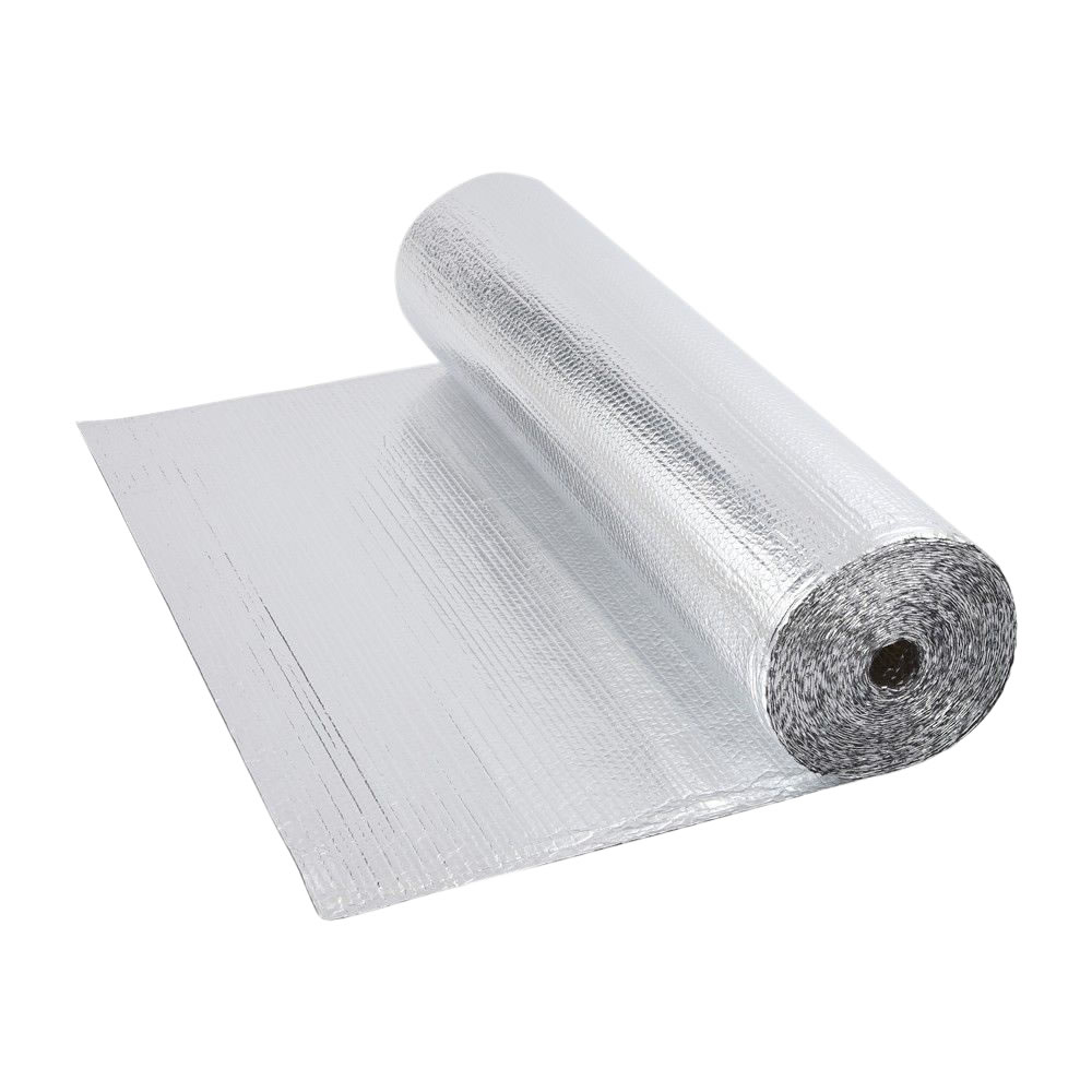 Gepolsterte Isolierfolie aus Aluminium Beidseitig 10m x 1.2m Rolle 12m2