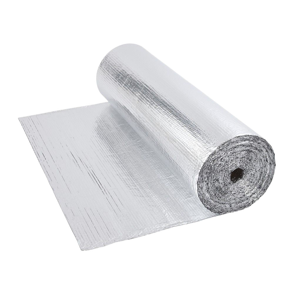 Gepolsterte Isolierfolie aus Aluminium Beidseitig 40m x 1.2m Rolle 48m2
