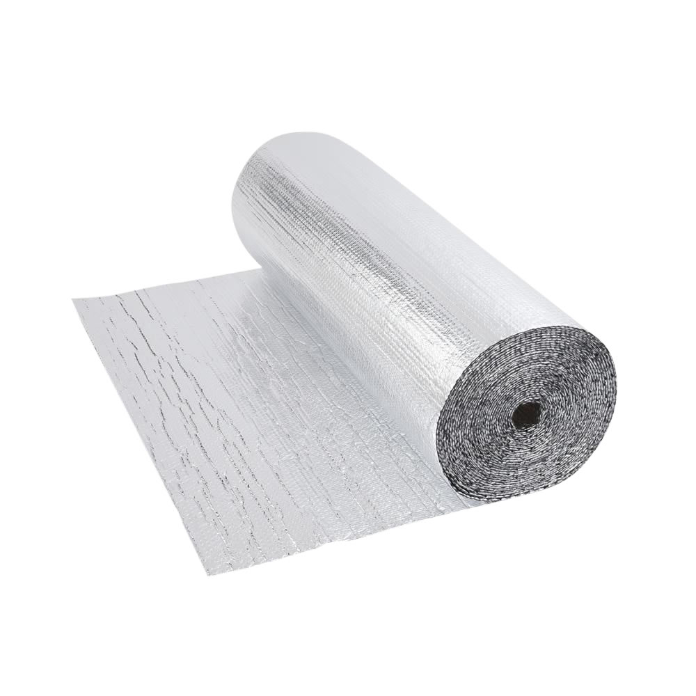 Gepolsterte Isolierfolie aus Aluminium Beidseitig Doppelllagig 5m x 1.2m Rolle 6m2