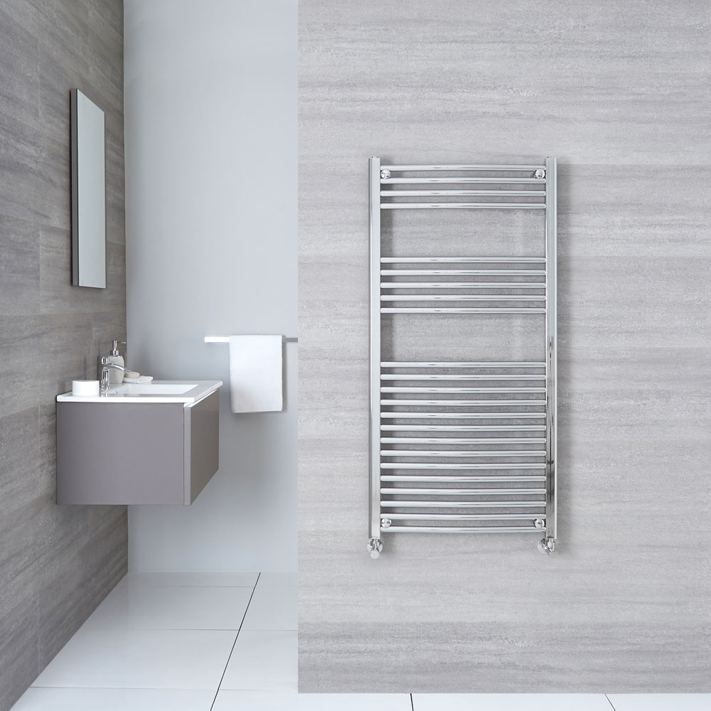 Handtuchheizkörper Gebogen Chrom 1200mm x 600mm 522W - Ischia