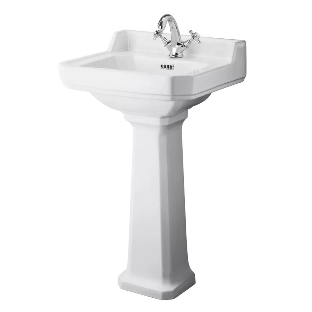 Standwaschbecken mit Spritzschutz - Richmond - 1-Loch 855mm x 500mm x 350mm
