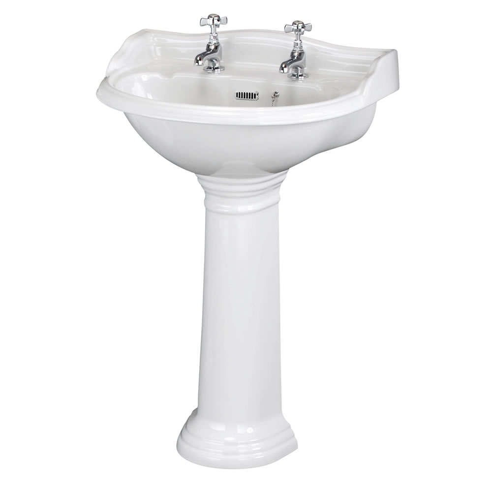 Standwaschbecken mit Spritzschutz - Ryther - 2-Loch
