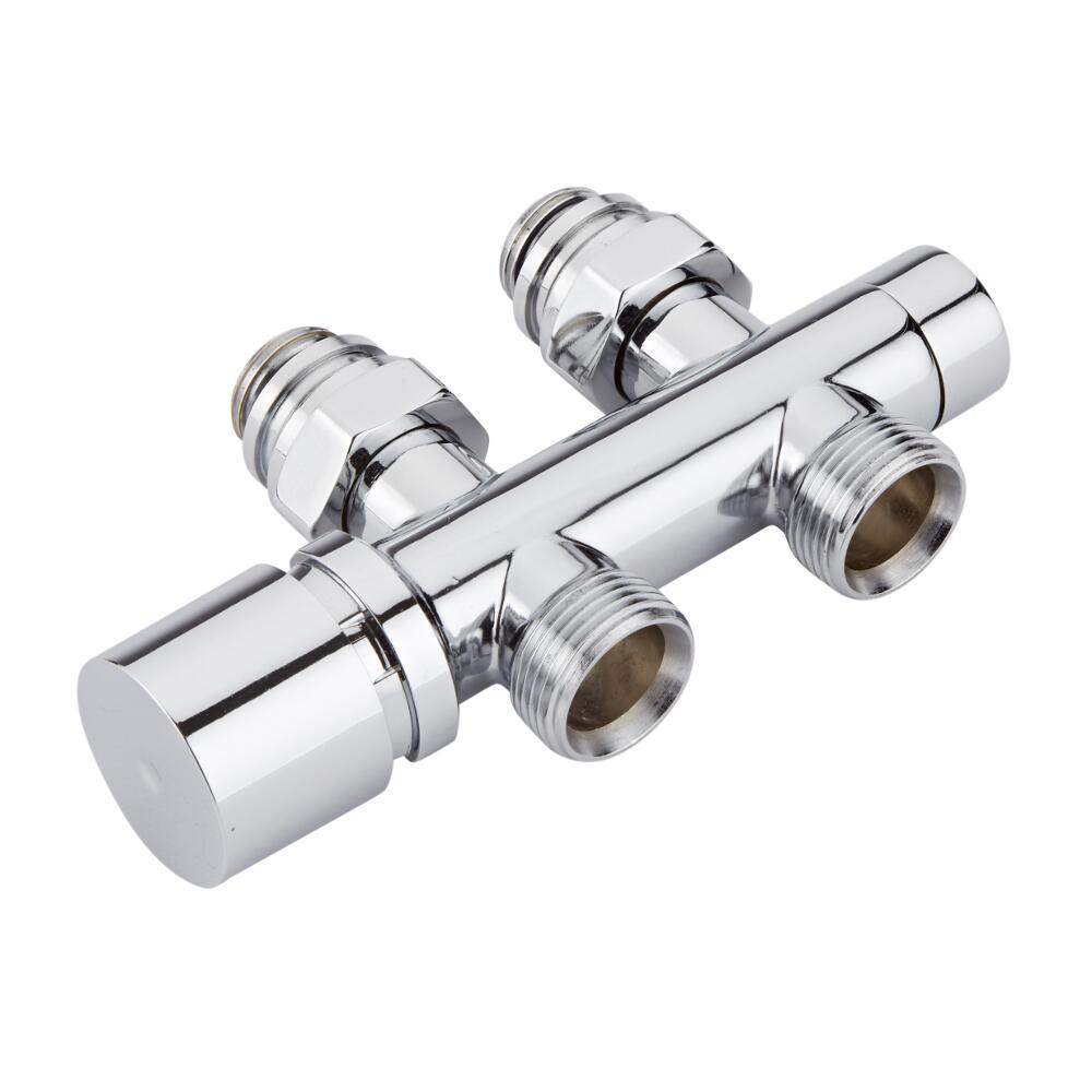 Hudson Reed - Chrom 3/4 "Außengewinde Hahnblockventil gerade mit auswählbaren Adaptern