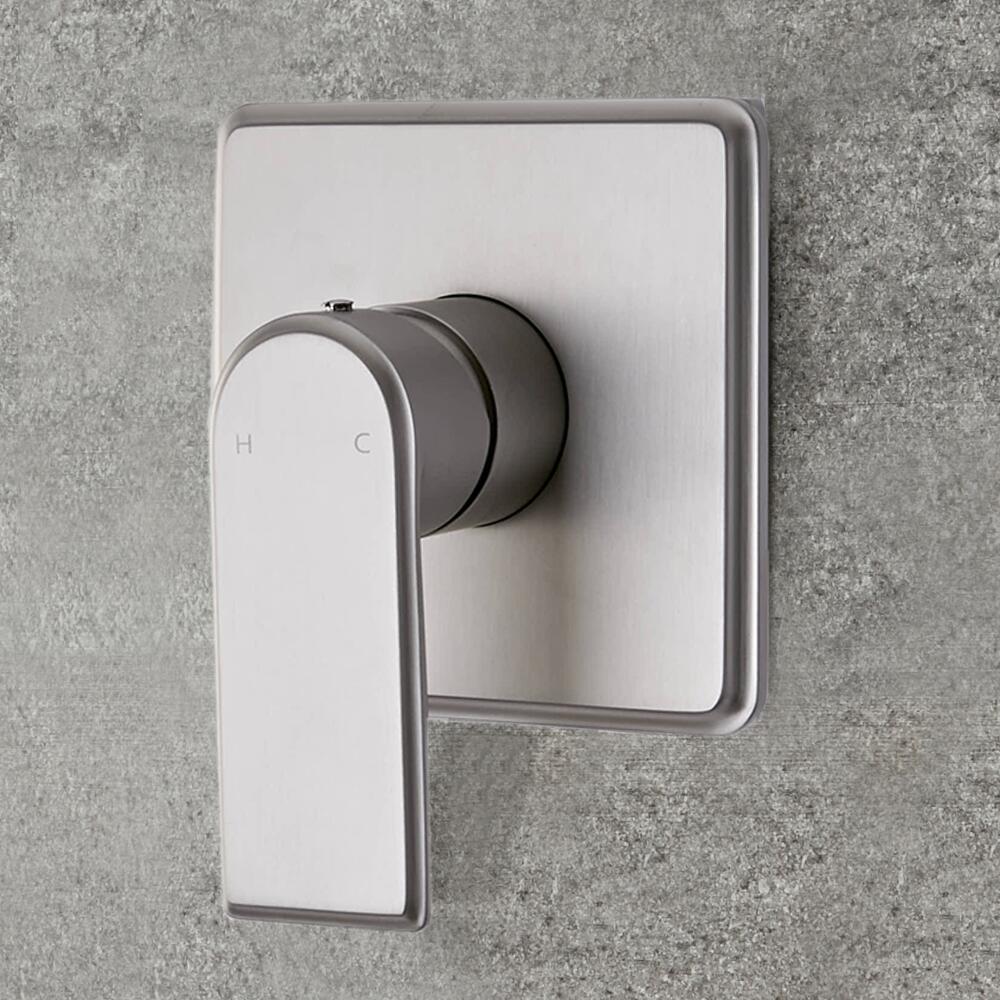 Moderne Manuelle 1-Weg Duscharmatur Unterputz in gebürstetem Nickel - Aldwick