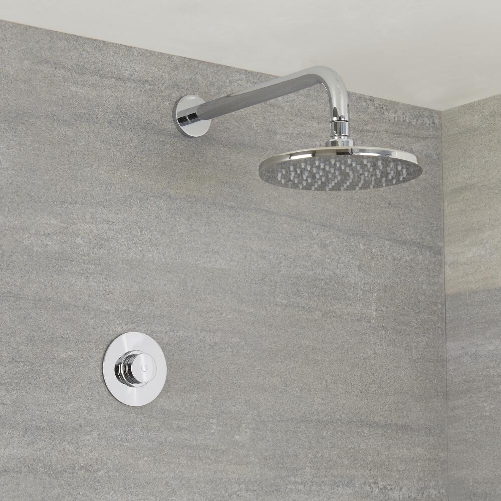 Digitale Dusche für eine Funktion, inkl. rundem 200mm Duschkopf zur Wandmontage - Narus