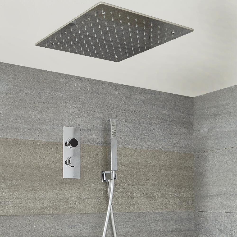 Digitale Dusche für zwei Funktionen, inkl. quadratischem 500mm Unterputzduschkopf & Brause - Narus