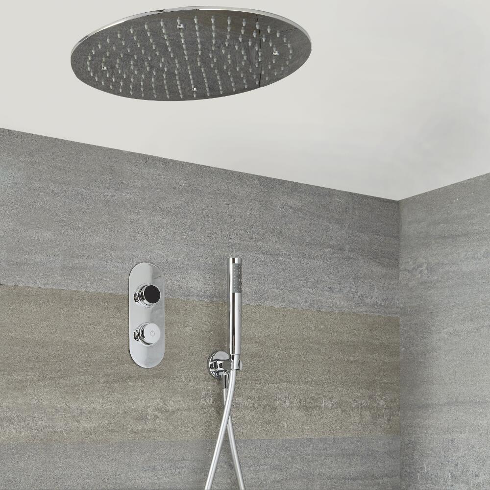 Digitale Dusche für zwei Funktionen, inkl. rundem Unterputzduschkopf - Narus