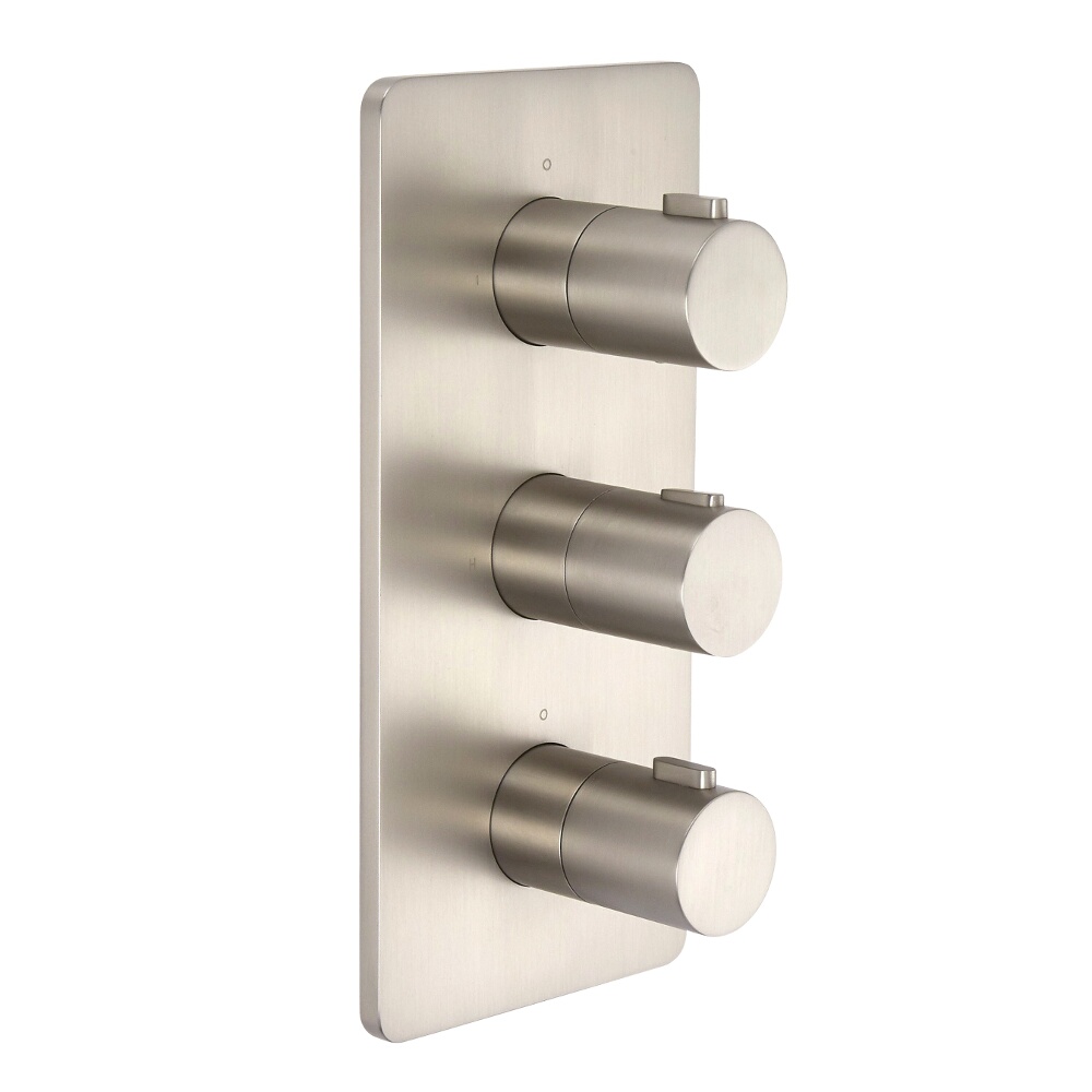 Moderne Thermostatische 3-Wege Duscharmatur in gebürstetem Nickel - Harting
