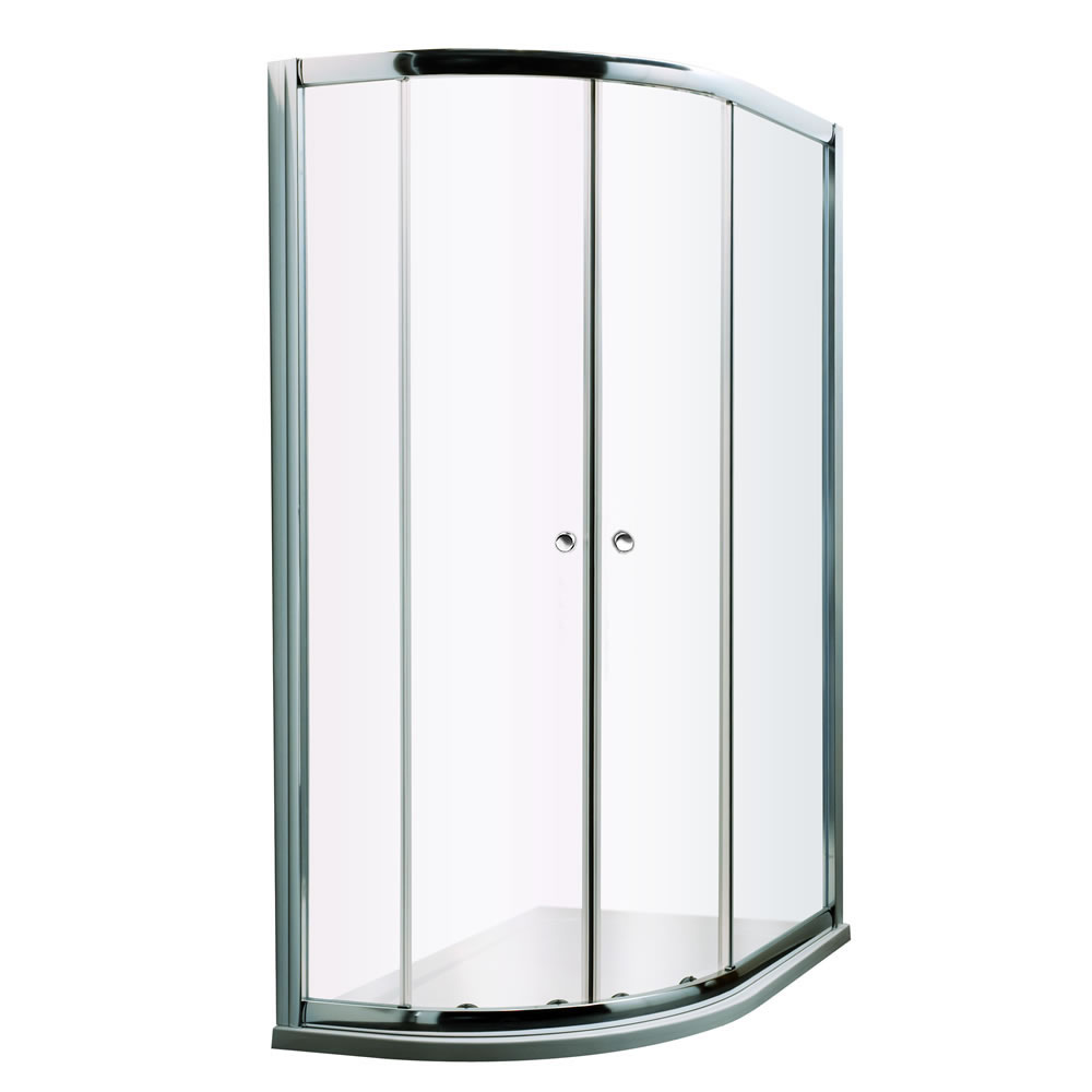 Duschkabine Runddusche links 1950 x 800mm inkl. Duschtasse und Ablauf - Hutton