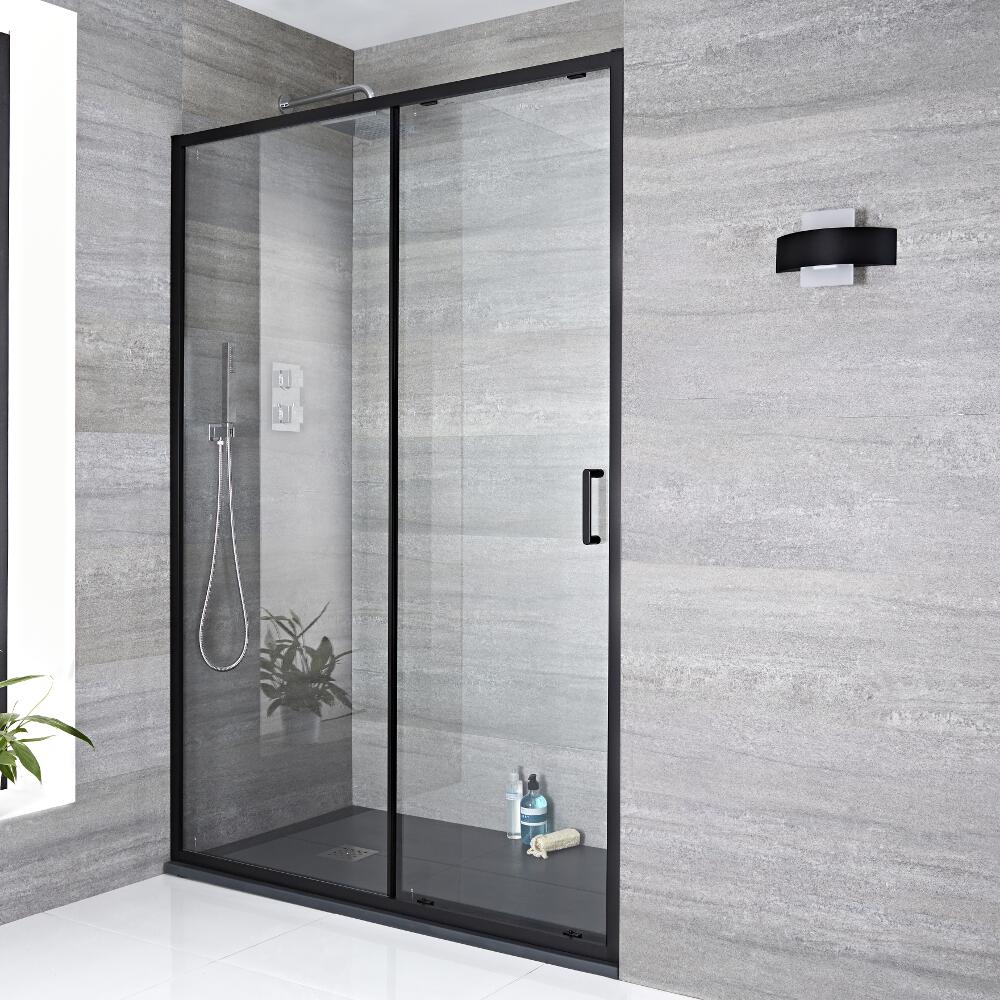 Schiebetür Dusche 1200mm Schwarz - Nox