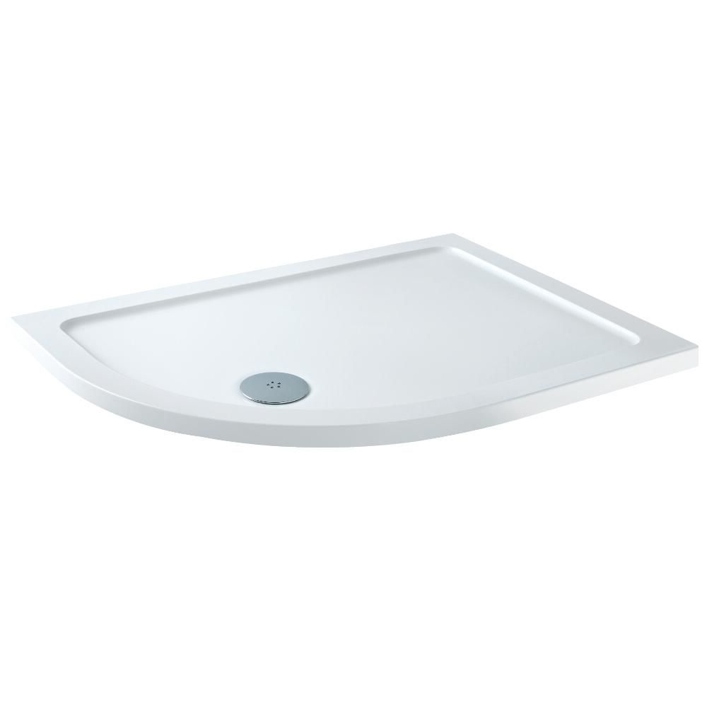 Hudson Reed Duco Stein Viertelkreis-Duschwanne 900 x 760mm links