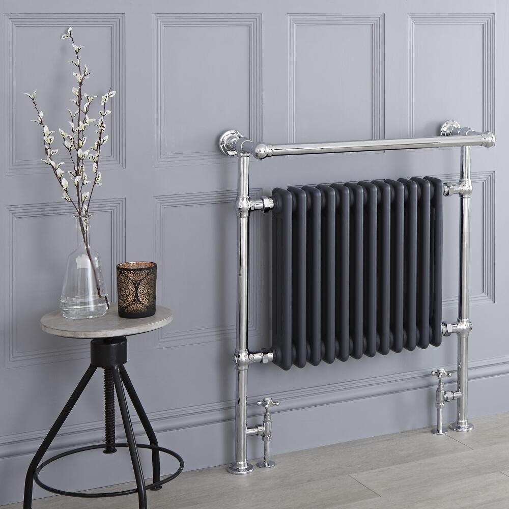 Elizabeth - Anthrazit traditioneller Handtuchheizkörper - 930mm x 790mm x 230mm 944Watt