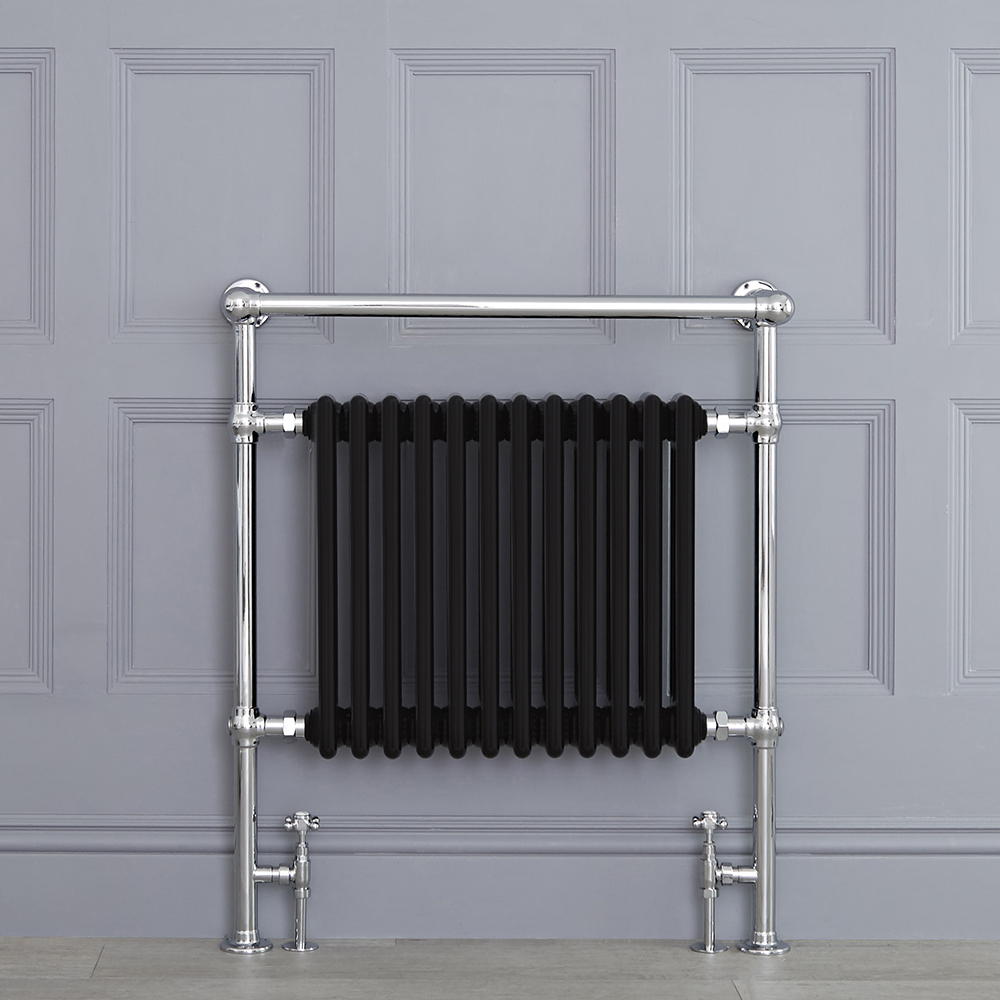 Schwarzer traditioneller Handtuchheizkörper - 930mm x 790mm x 230mm 944Watt - Elizabeth