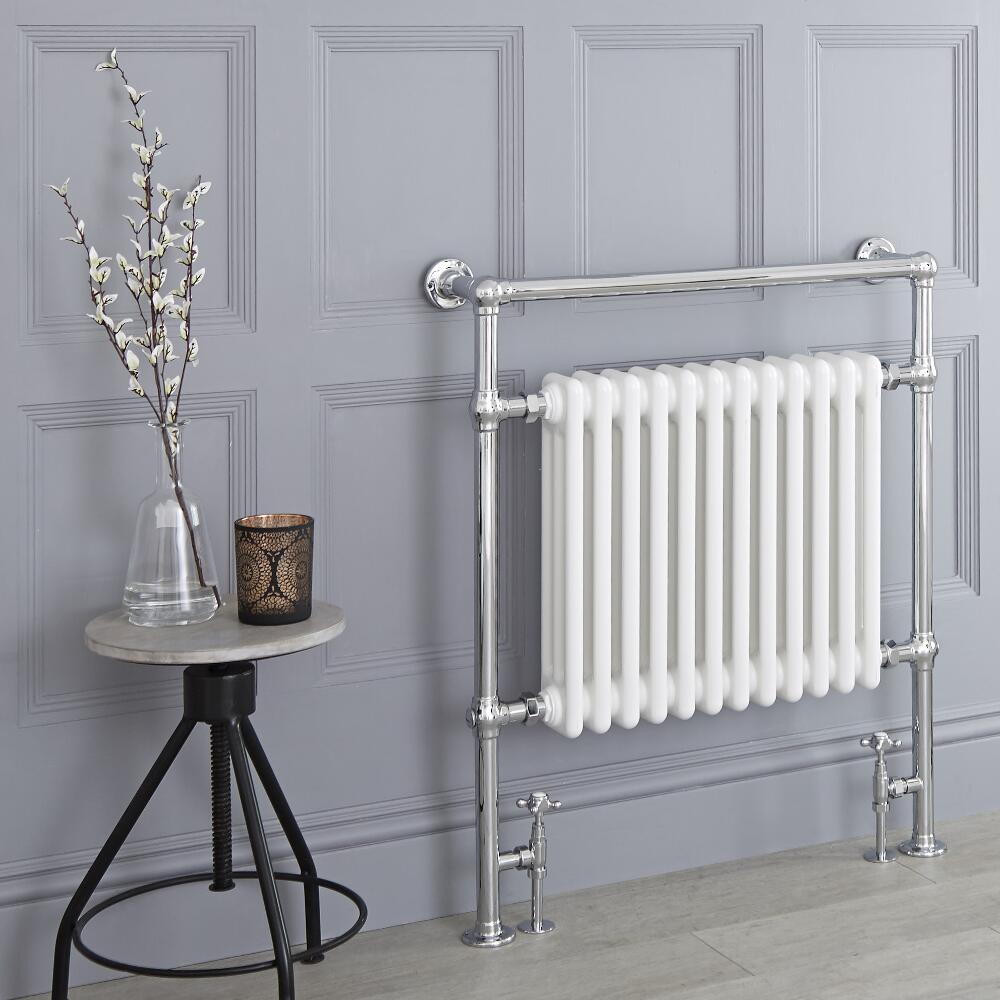 Avon - Weißer traditioneller Handtuchheizkörper - 930mm x 790mm x 155mm