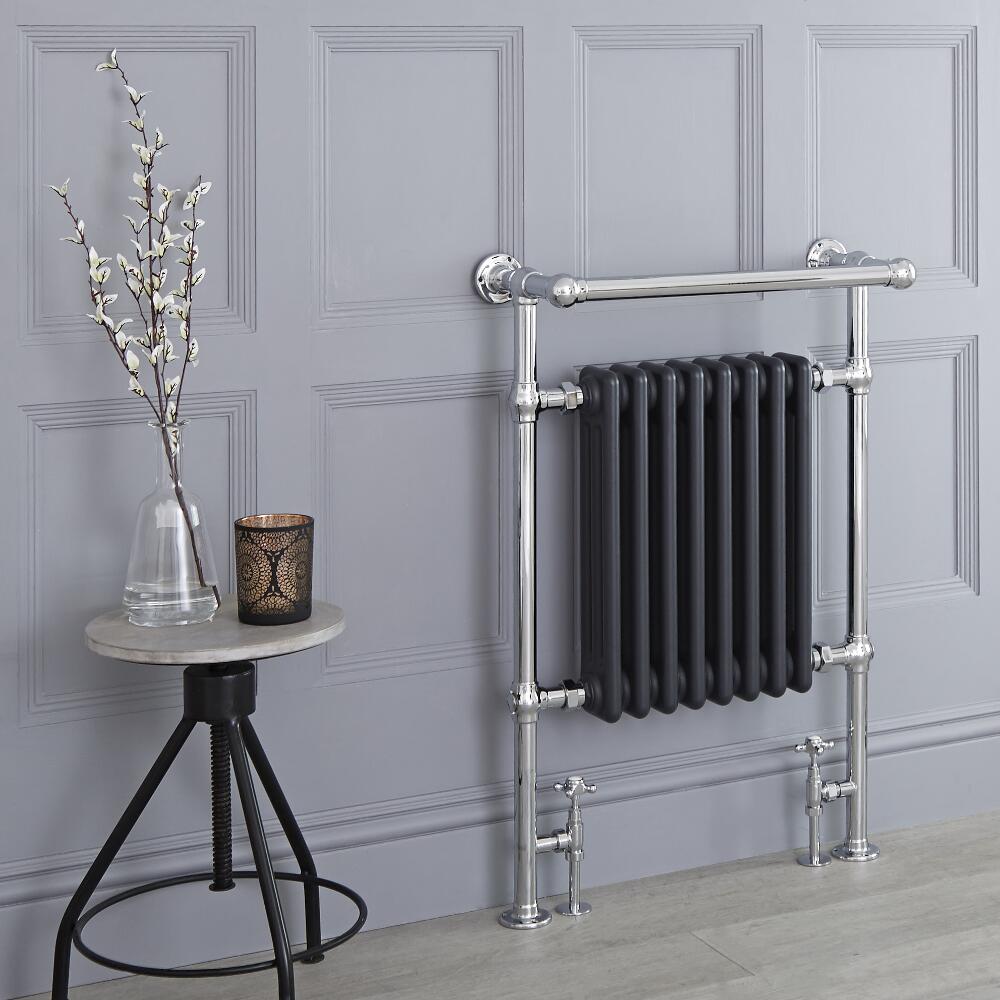Avon - Anthrazit traditioneller Handtuchheizkörper - 930mm x 620mm x 230mm, 690 Watt