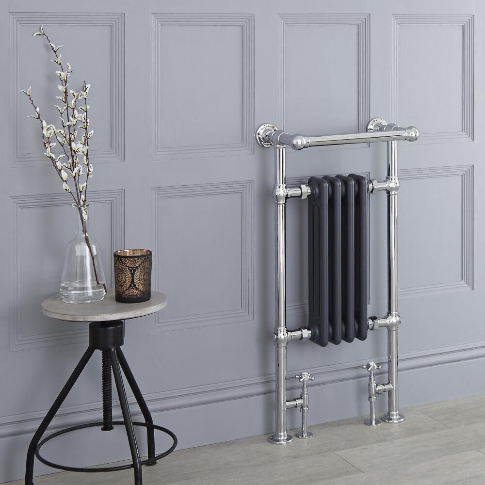 Avon - Anthrazit traditioneller Handtuchheizkörper - 930mm x 450mm x 230mm, 437 Watt